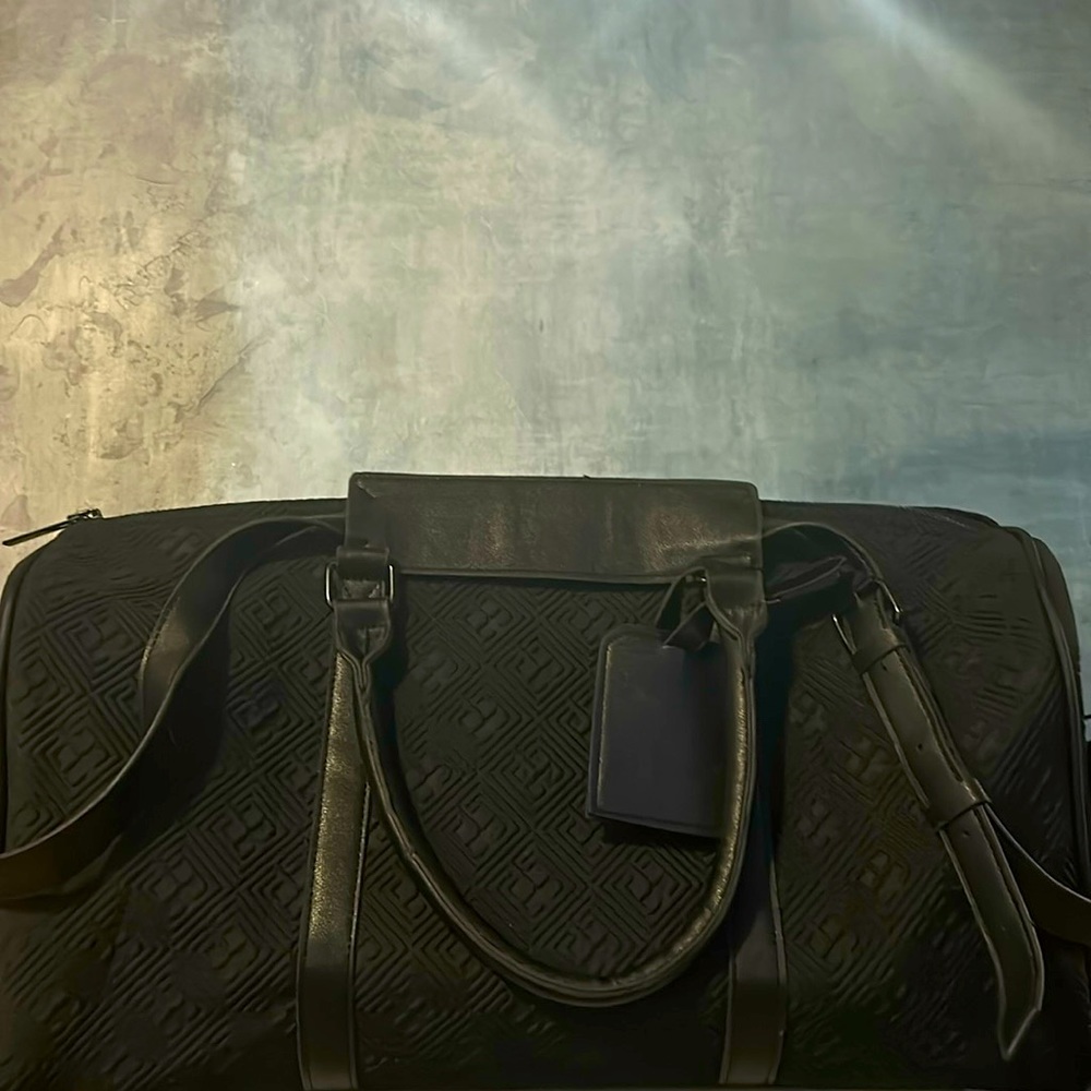 A black tote bag